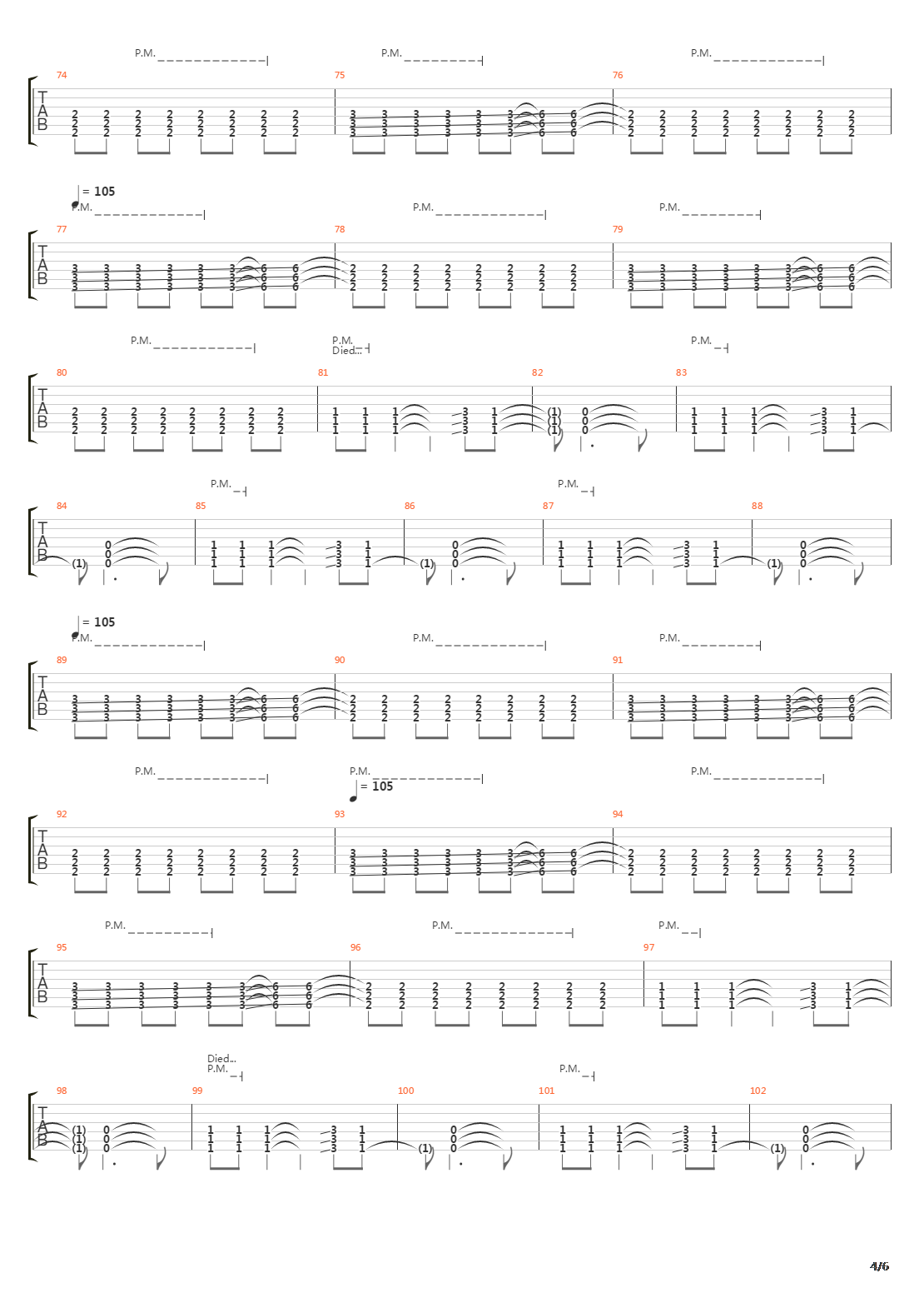 Died吉他谱