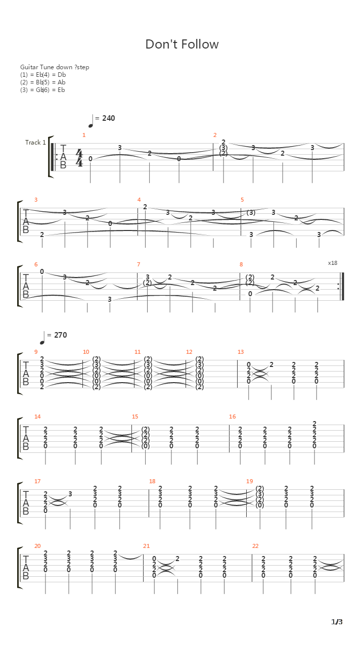 Dont Follow吉他谱