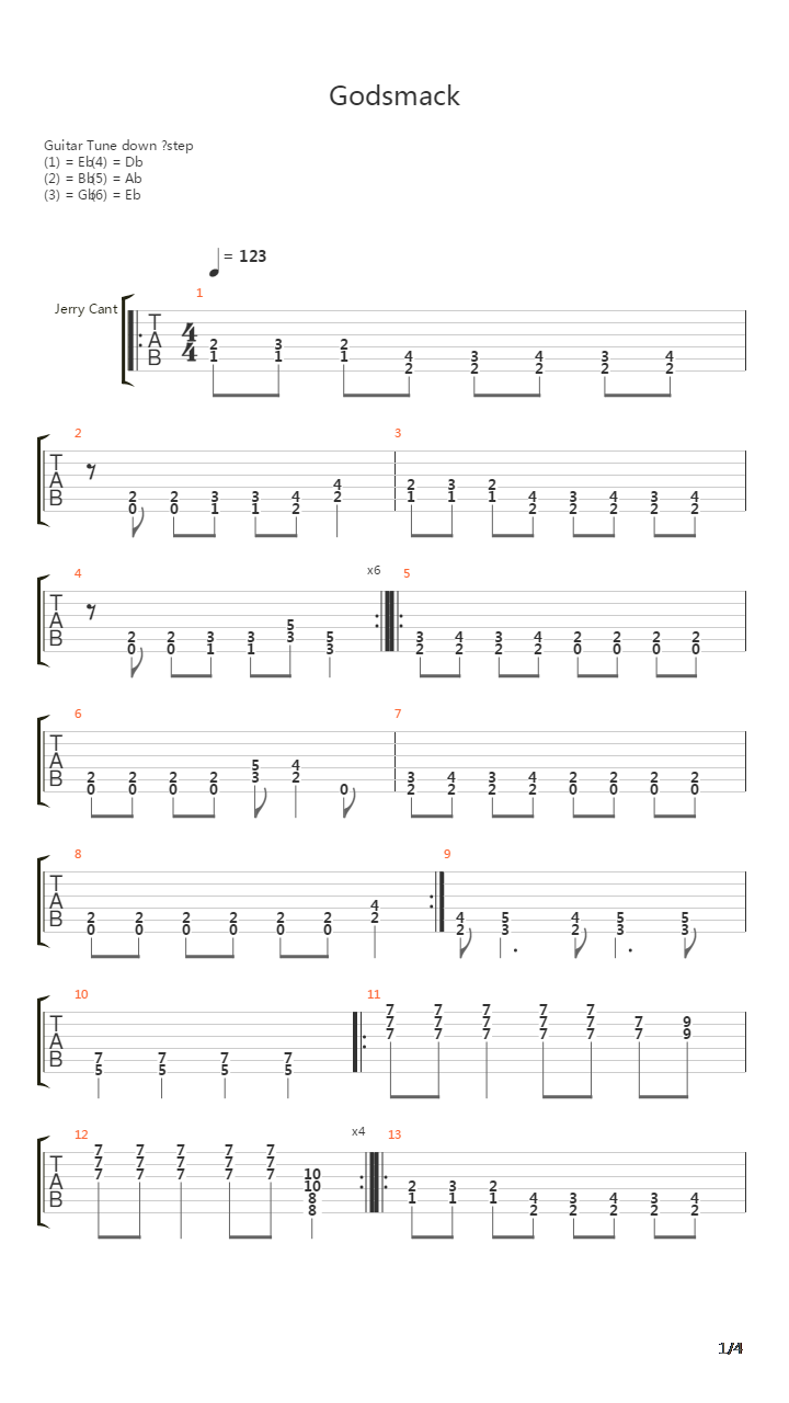 Godsmack吉他谱