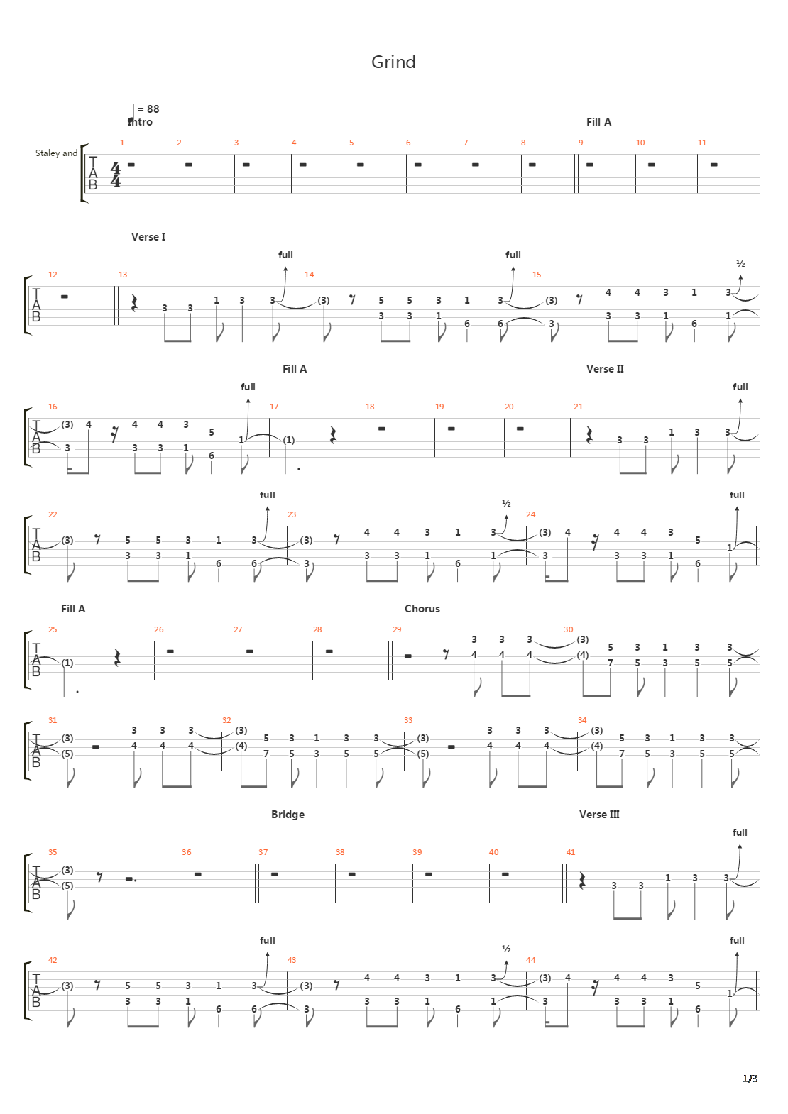 Grind吉他谱