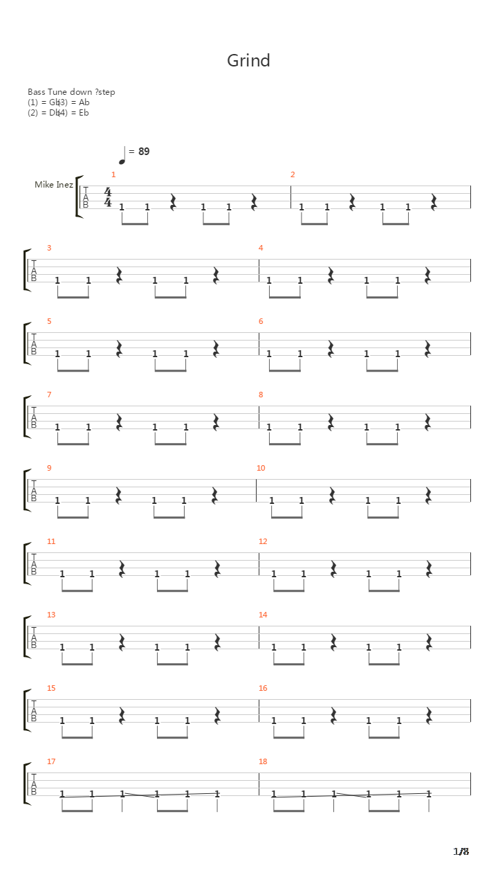 Grind吉他谱