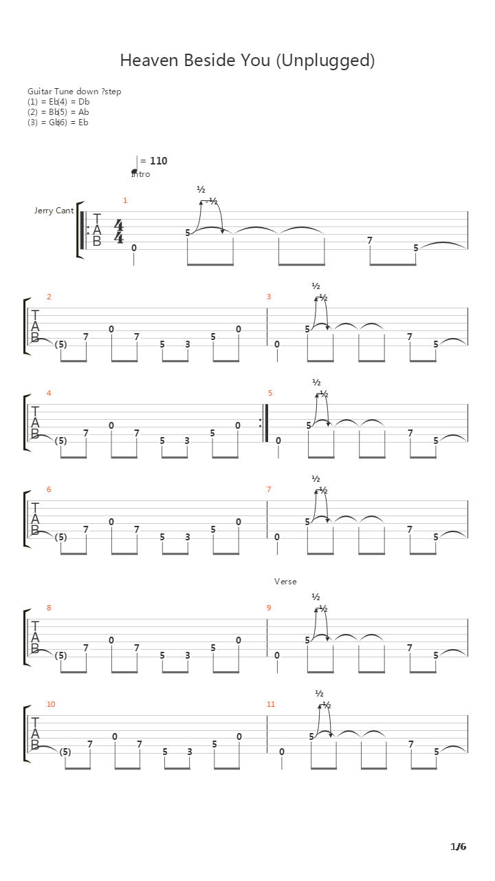 Heaven Beside You吉他谱