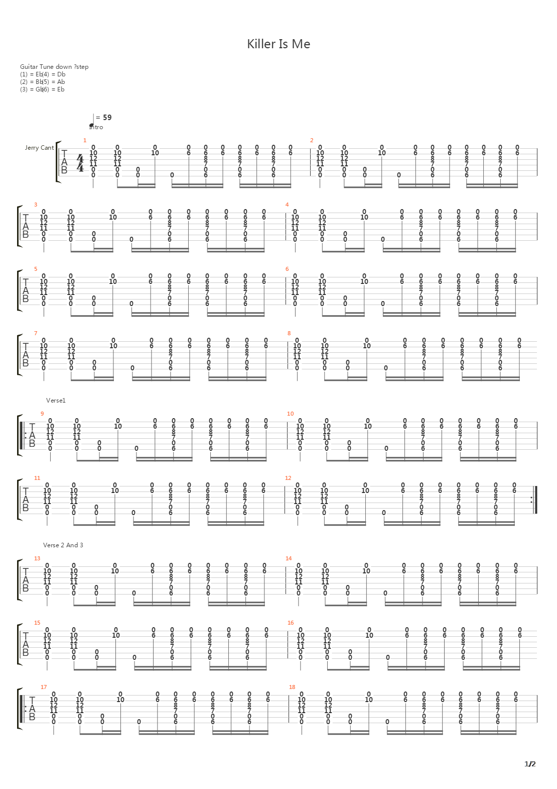 Killer Is Me吉他谱