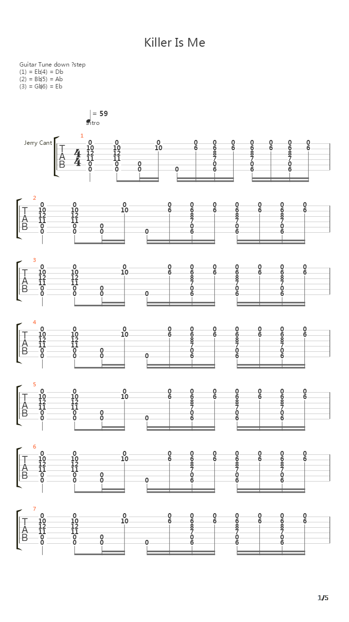 Killer Is Me吉他谱
