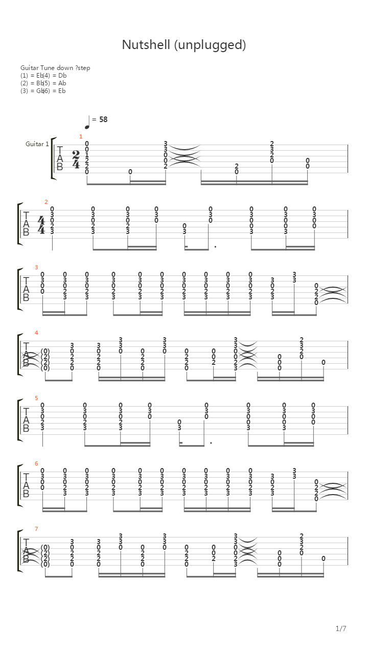 Nutshell吉他谱
