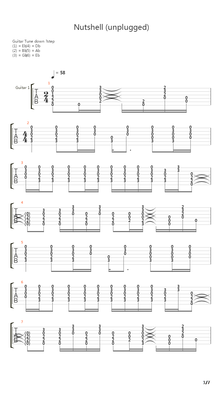 Nutshell吉他谱