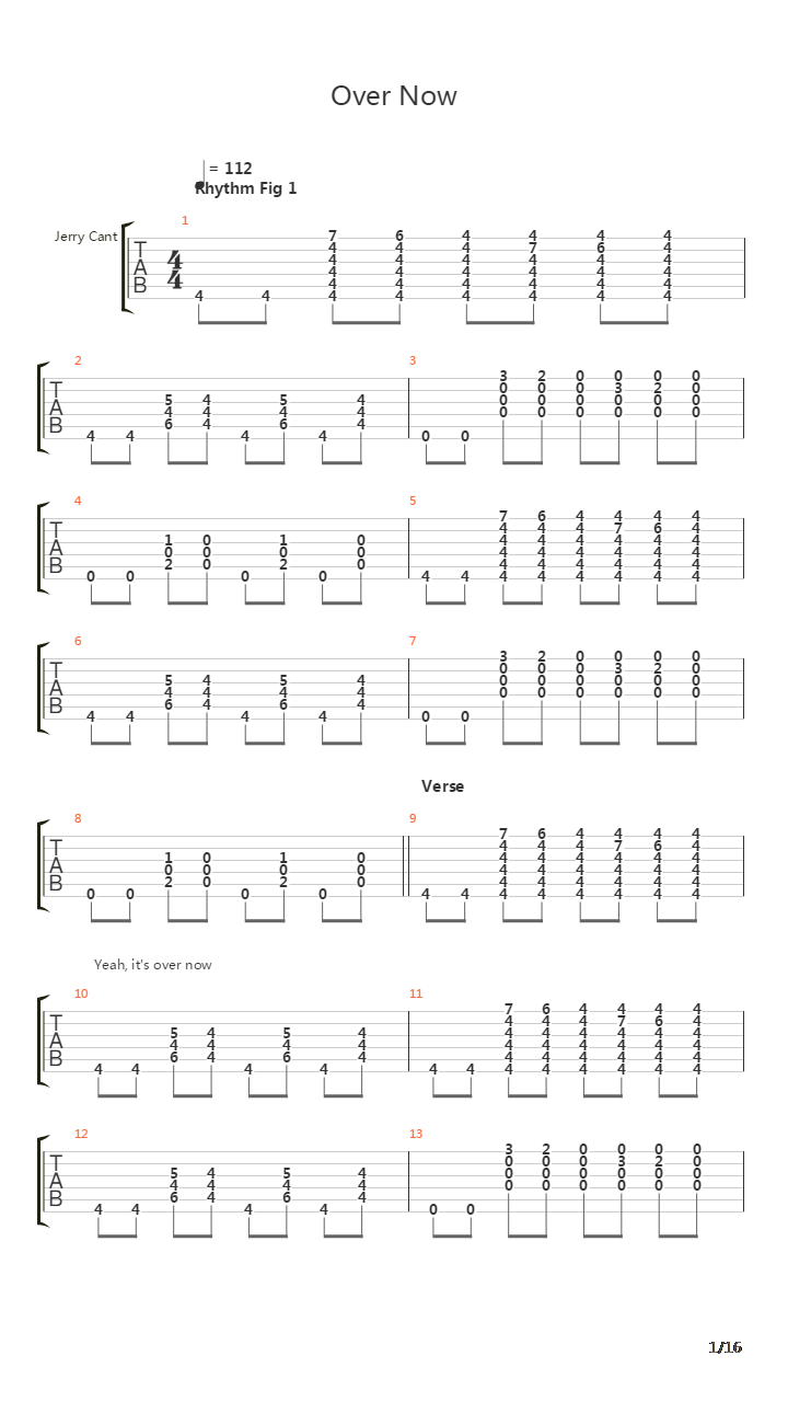 Over Now吉他谱