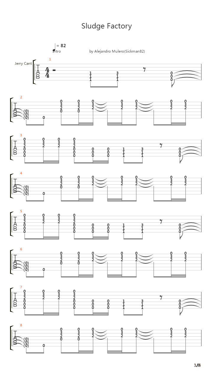 Sludge Factory吉他谱