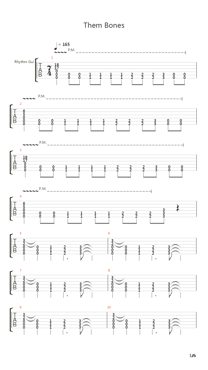 Them Bones吉他谱