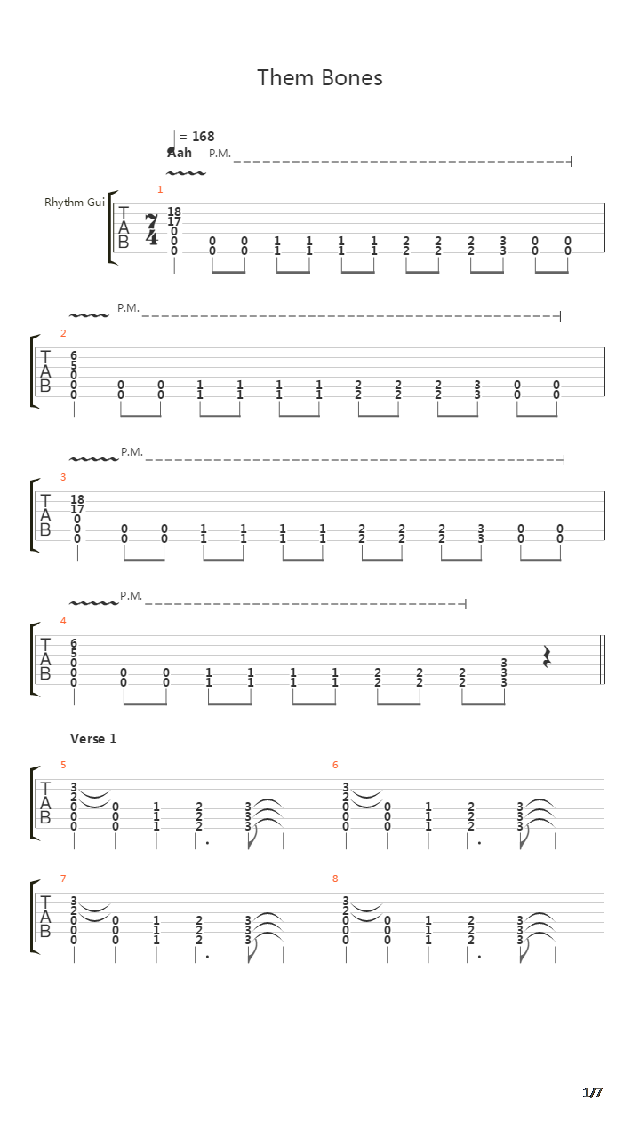Them Bones吉他谱