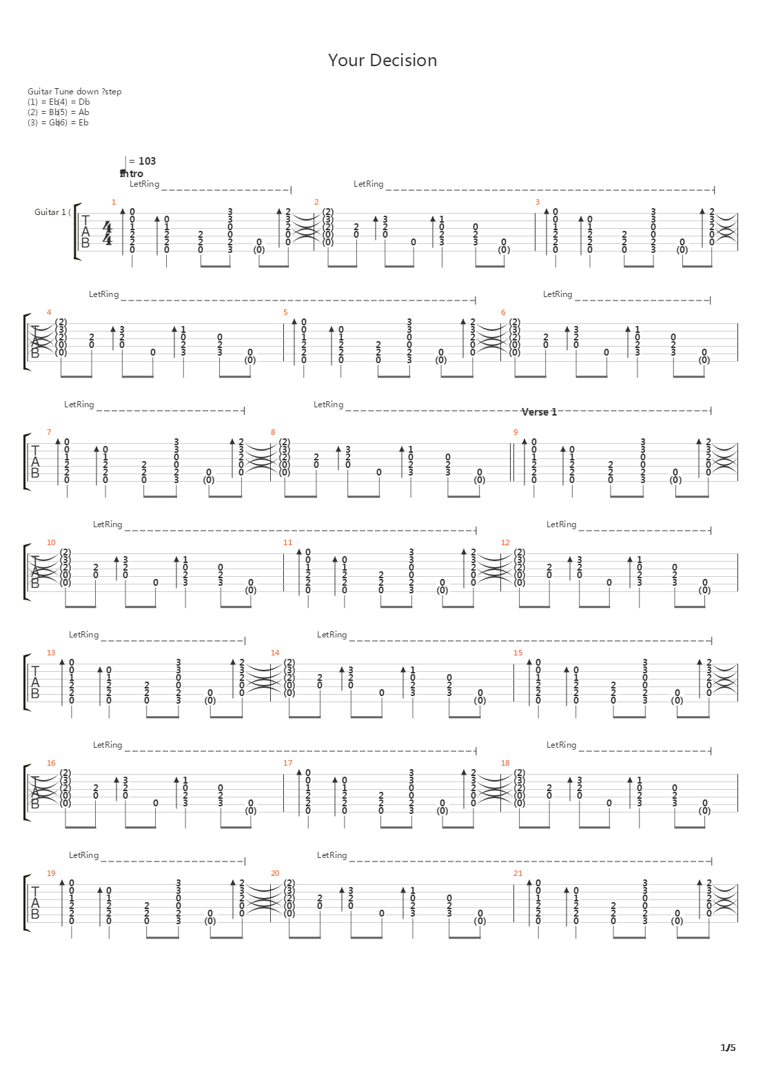 Your Decision吉他谱