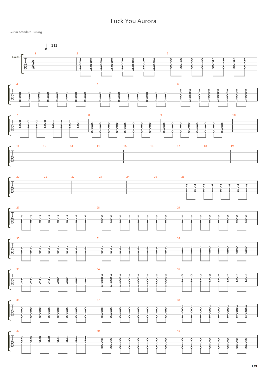 Fuck You Aurora吉他谱