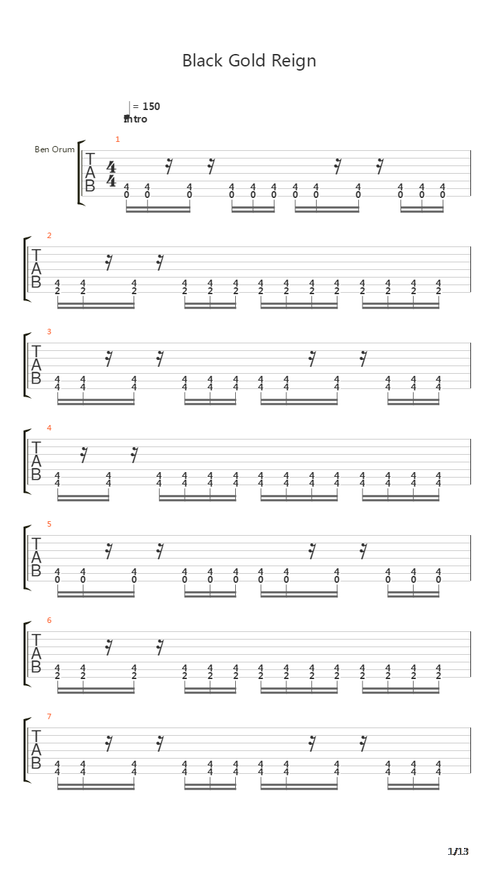 Black Gold Reign吉他谱
