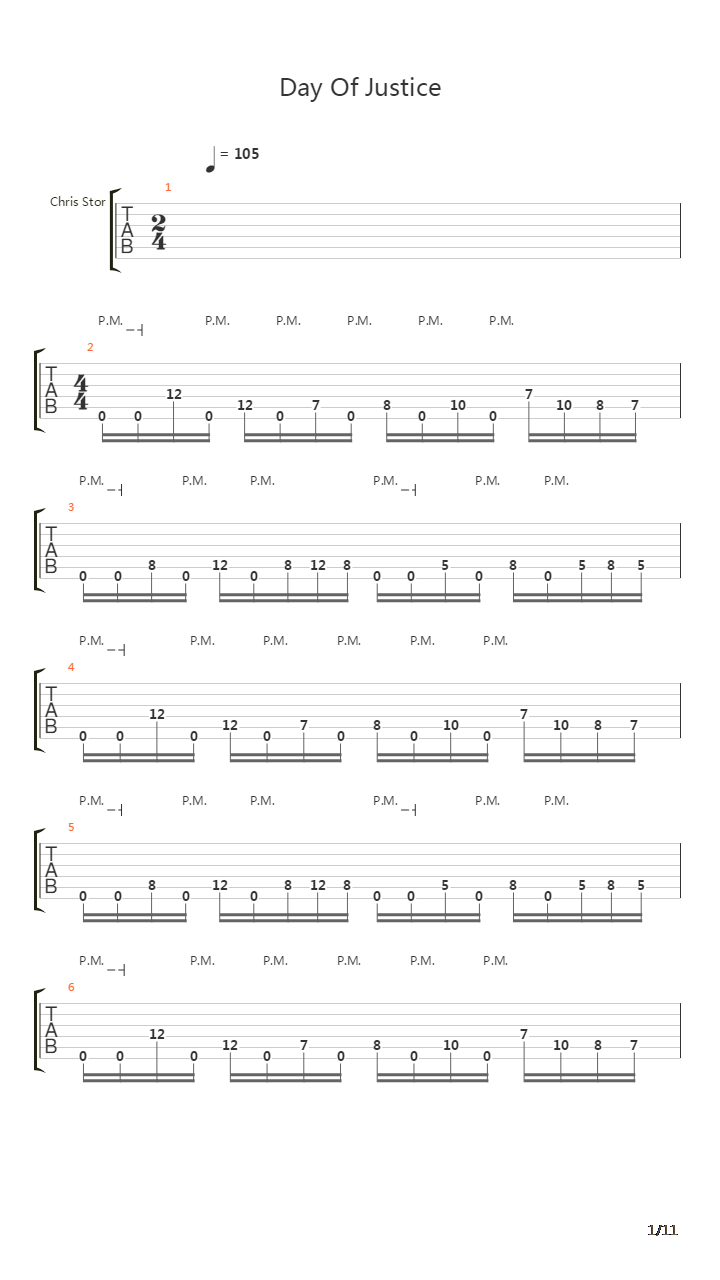 Day Of Justice吉他谱