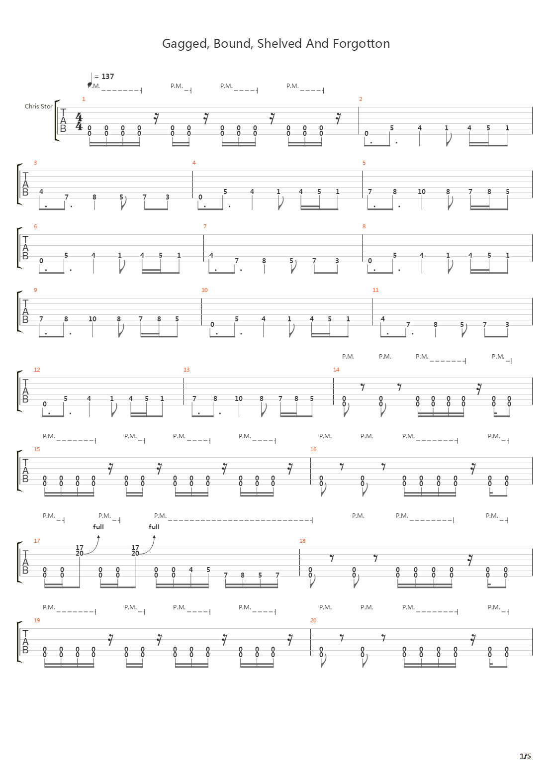 Gagged Bound Shelved And Forgotten吉他谱