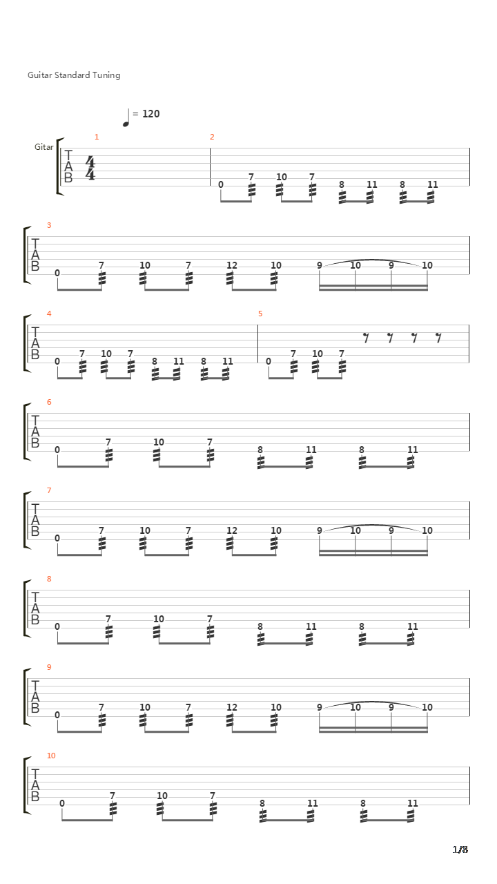 Laid To Rest吉他谱