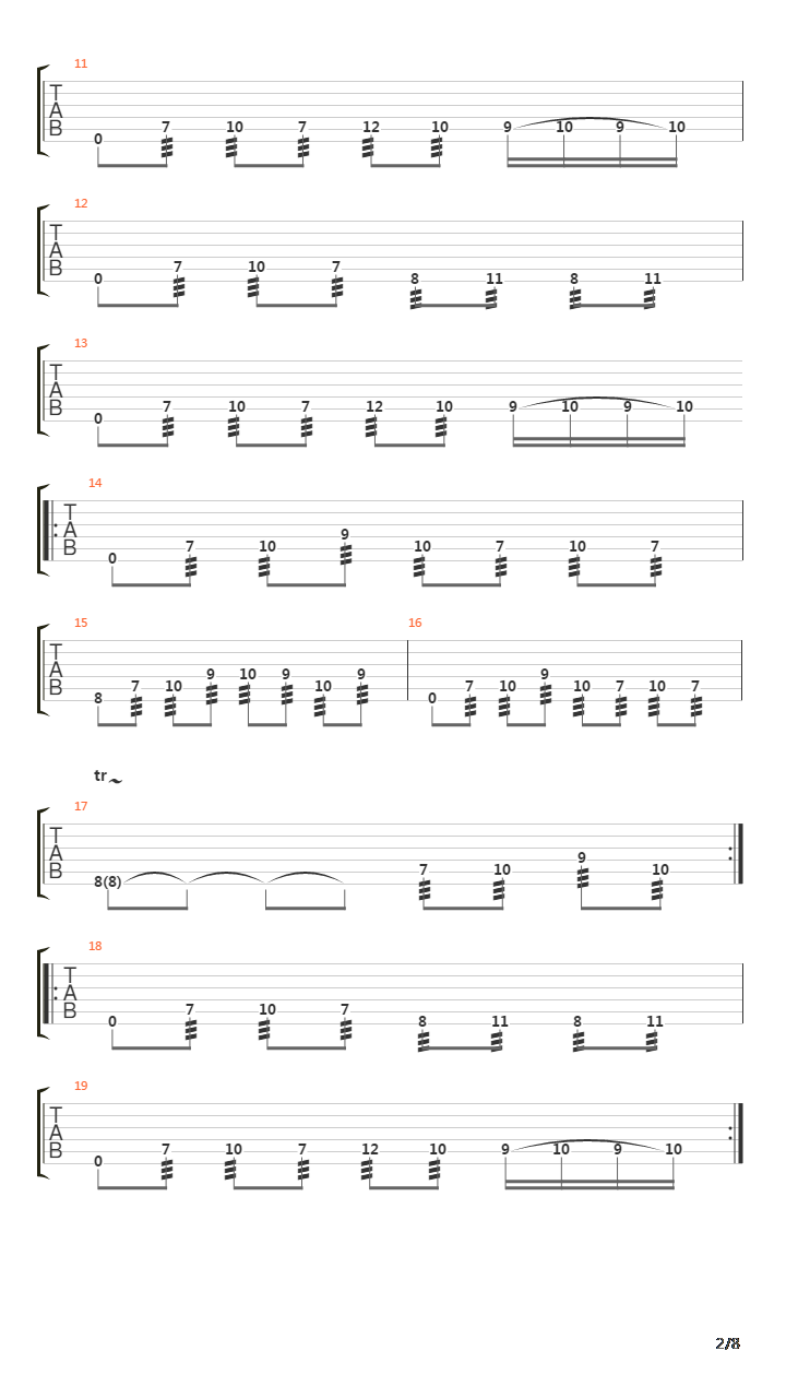 Laid To Rest吉他谱