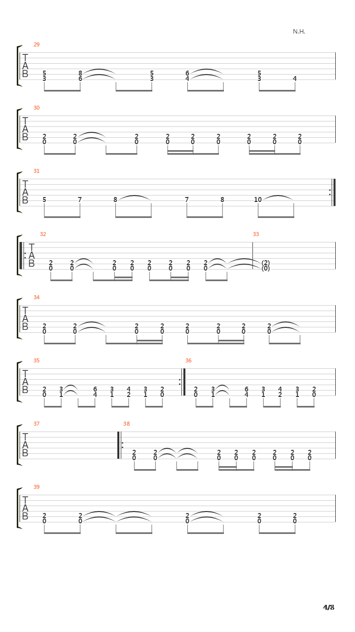 Laid To Rest吉他谱