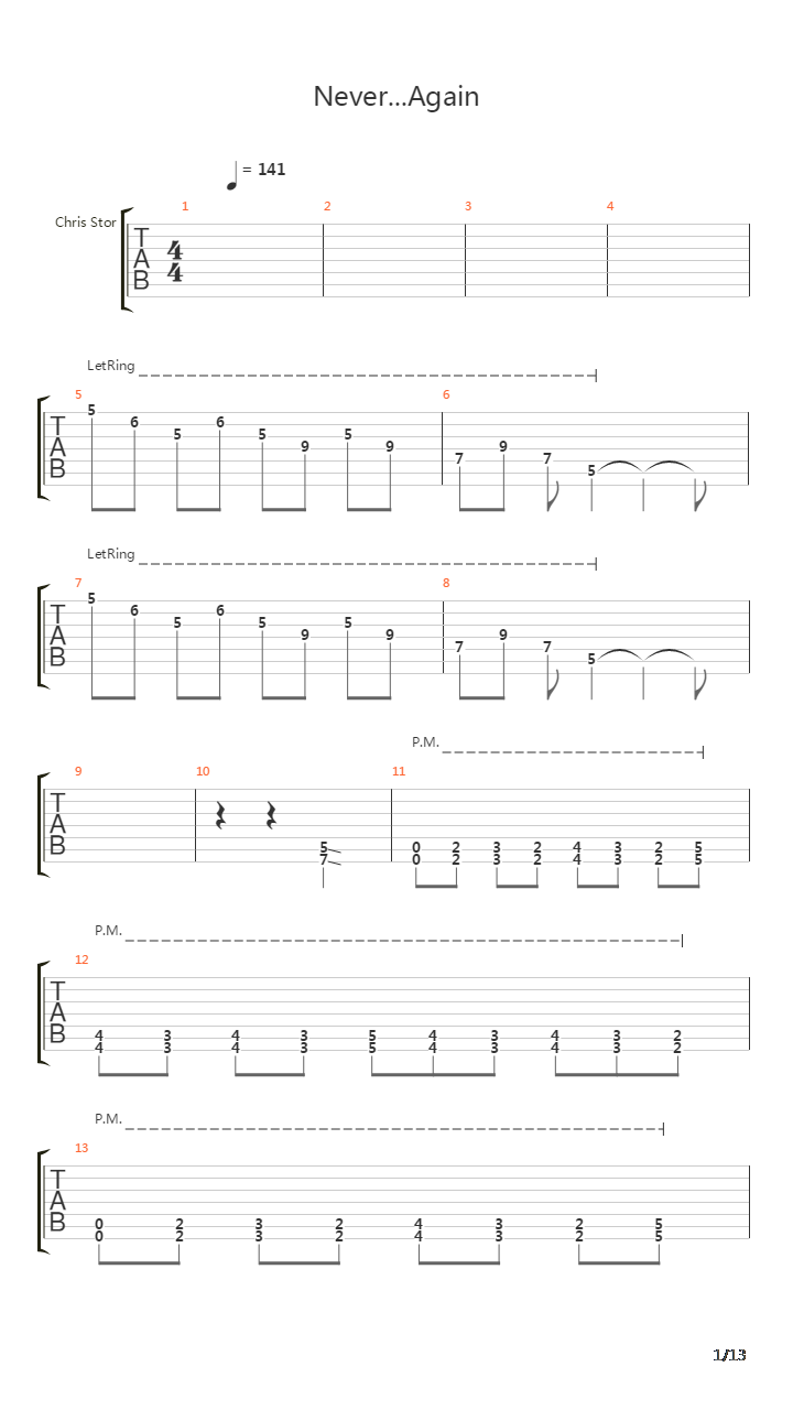 Never Again吉他谱