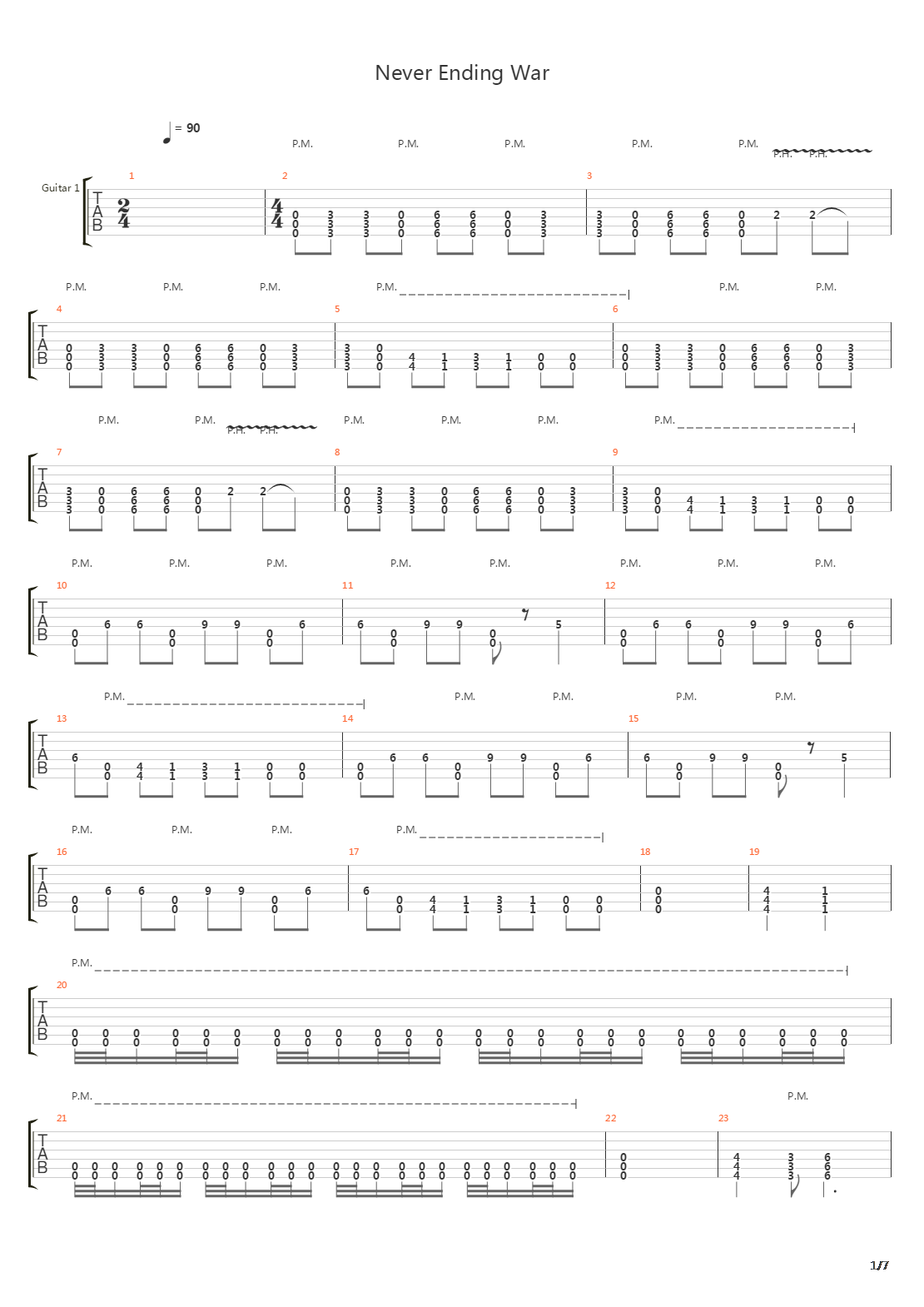 Never Ending War吉他谱