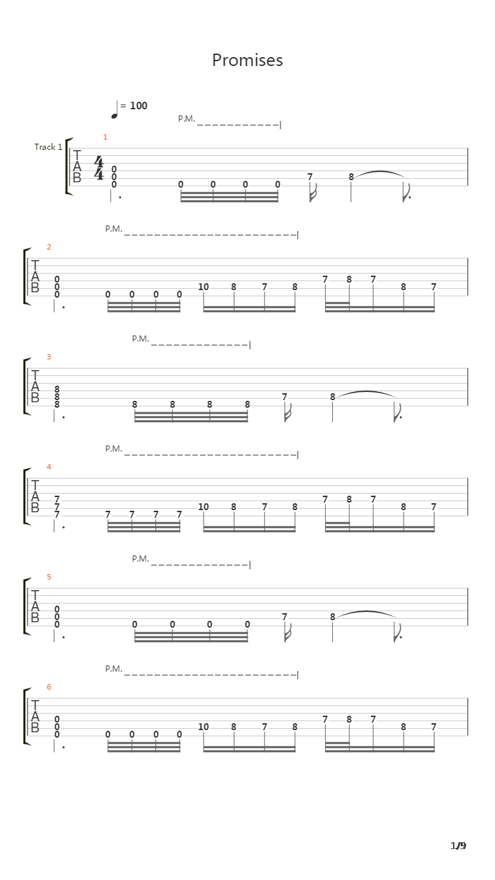 Promises吉他谱
