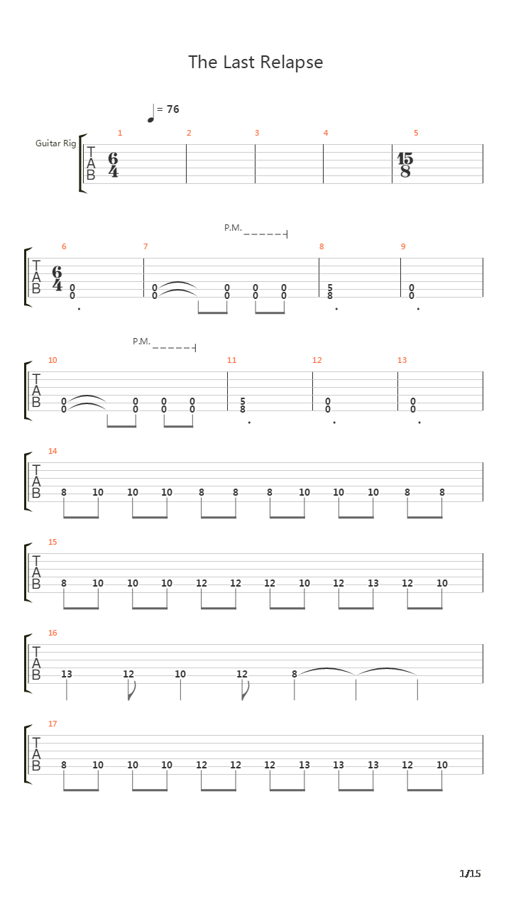 The Last Relapse吉他谱