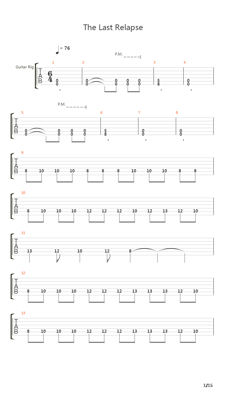 The Last Relapse吉他谱