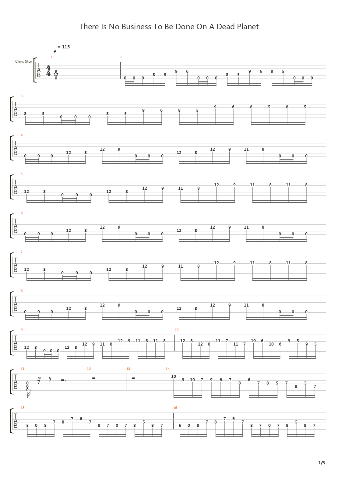 There Is No Business To Be Done On A Dead Planet吉他谱