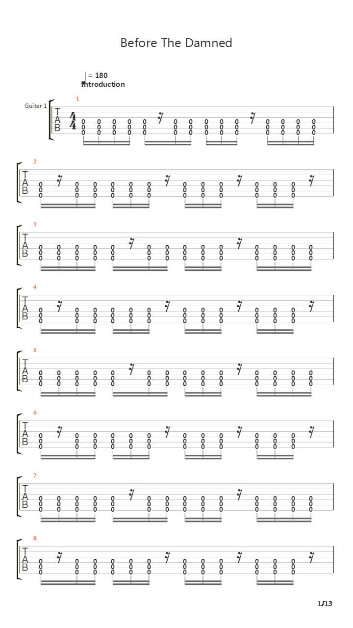 Before The Damned吉他谱