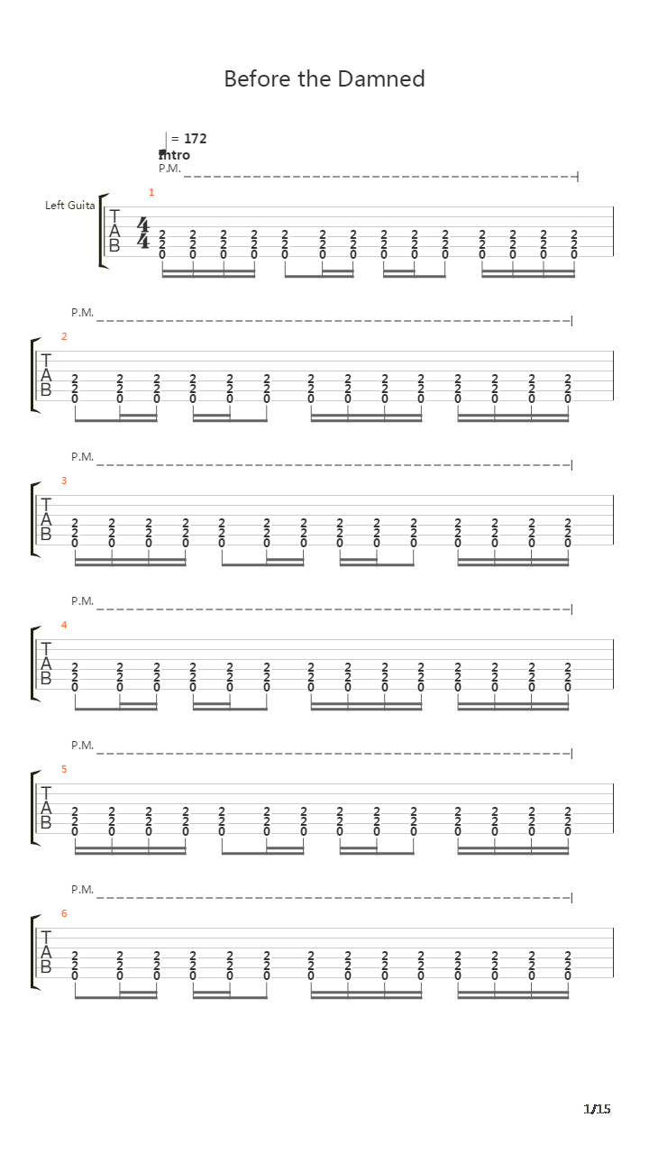 Before The Damned吉他谱