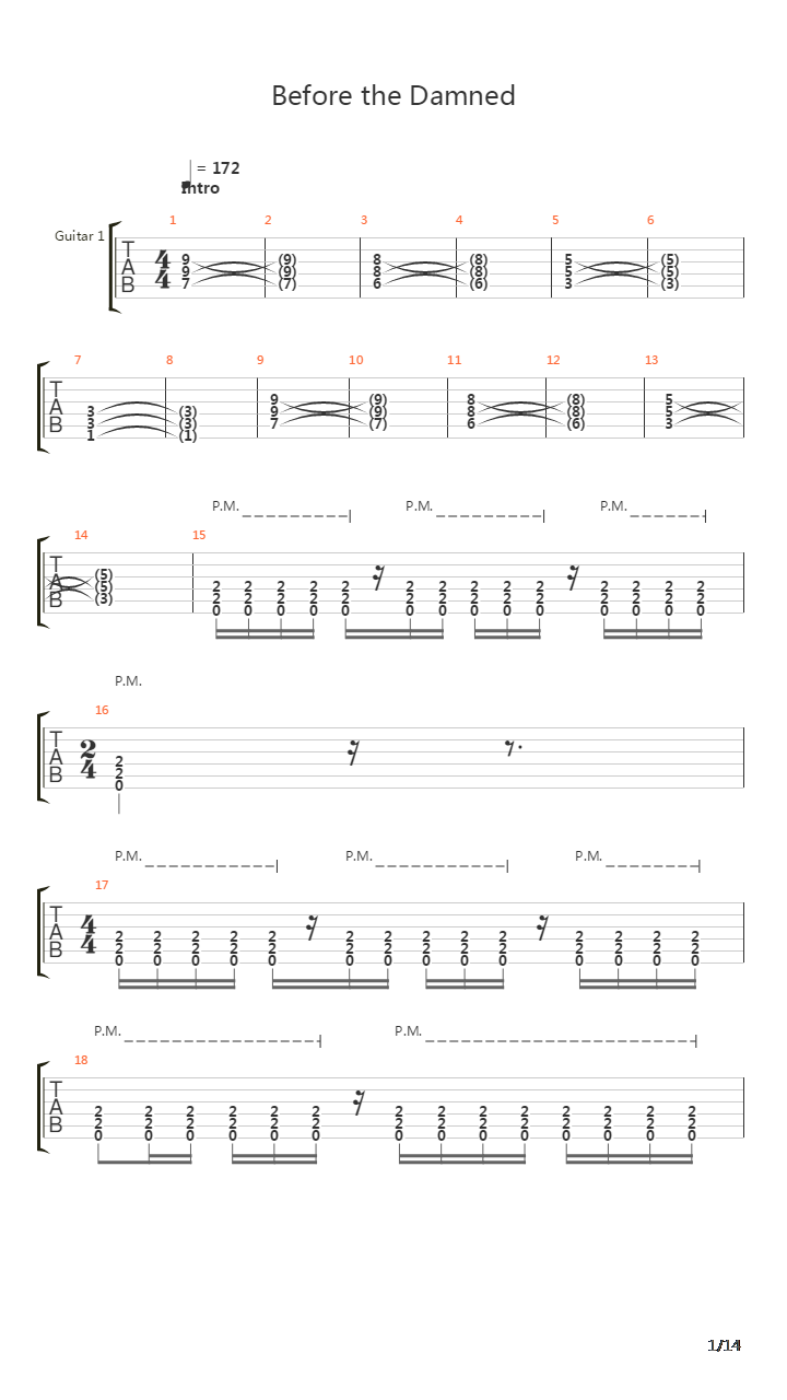 Before The Damned吉他谱