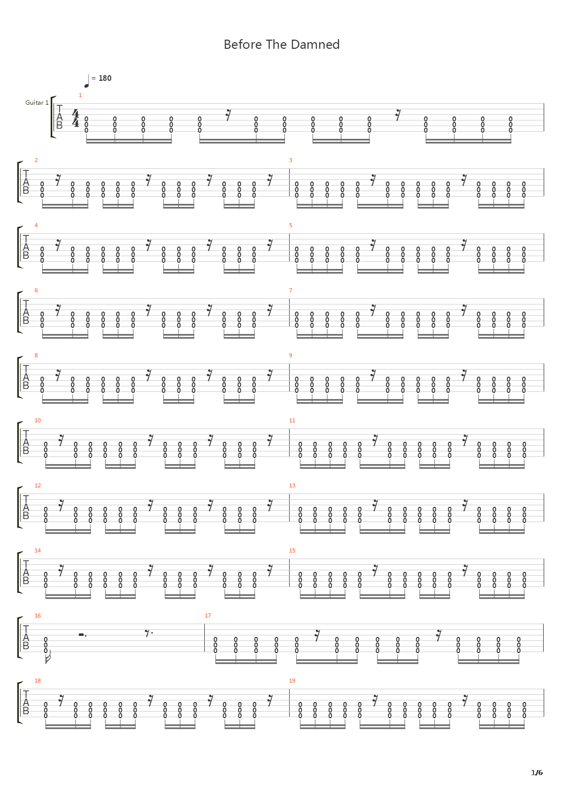 Before The Damned吉他谱