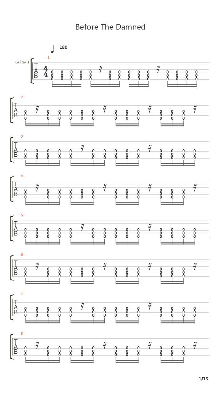 Before The Damned吉他谱