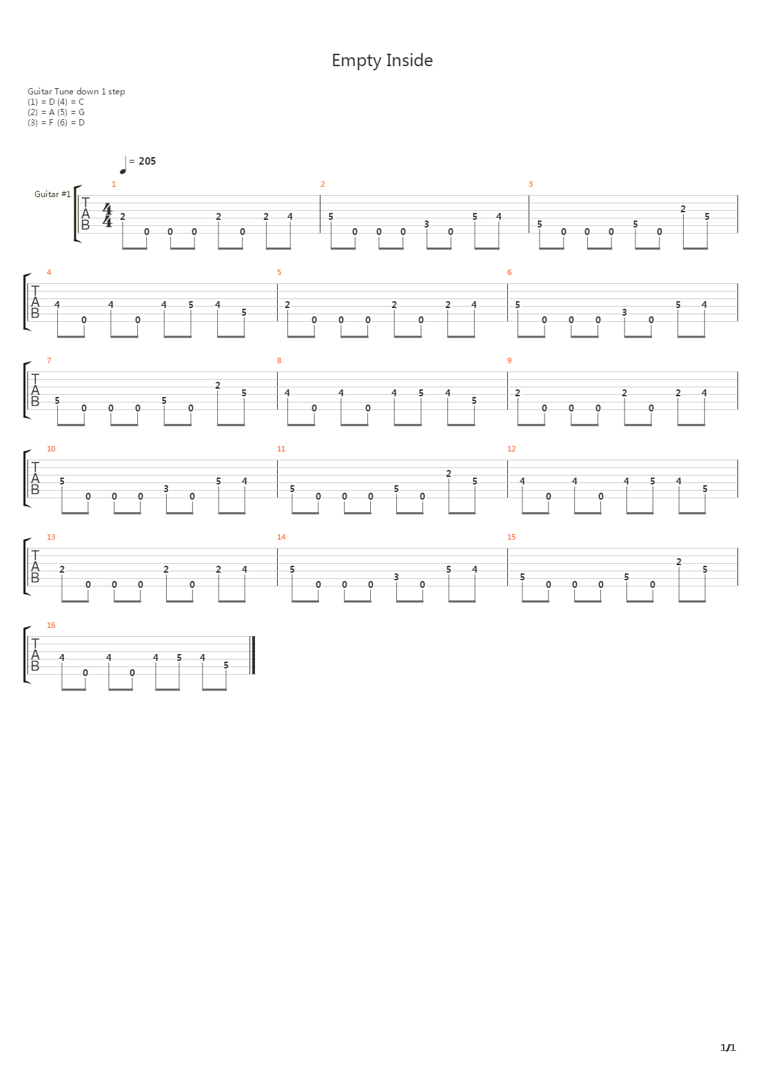 Empty Inside吉他谱