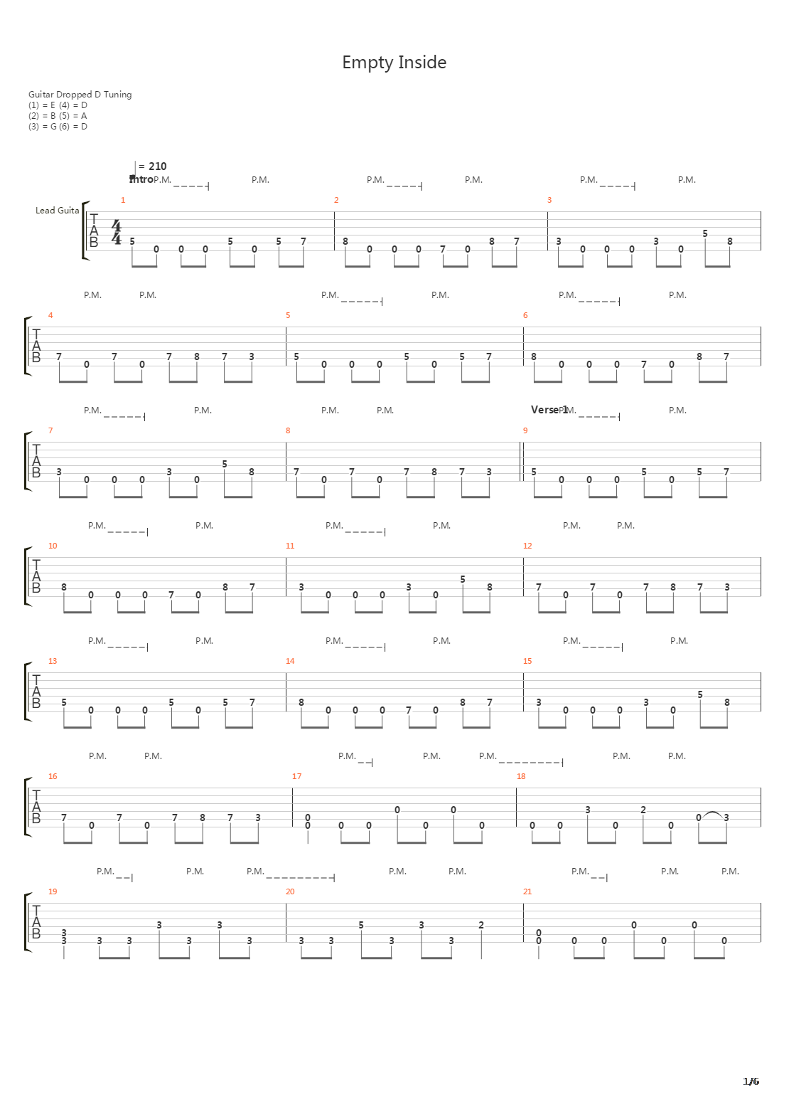 Empty Inside吉他谱