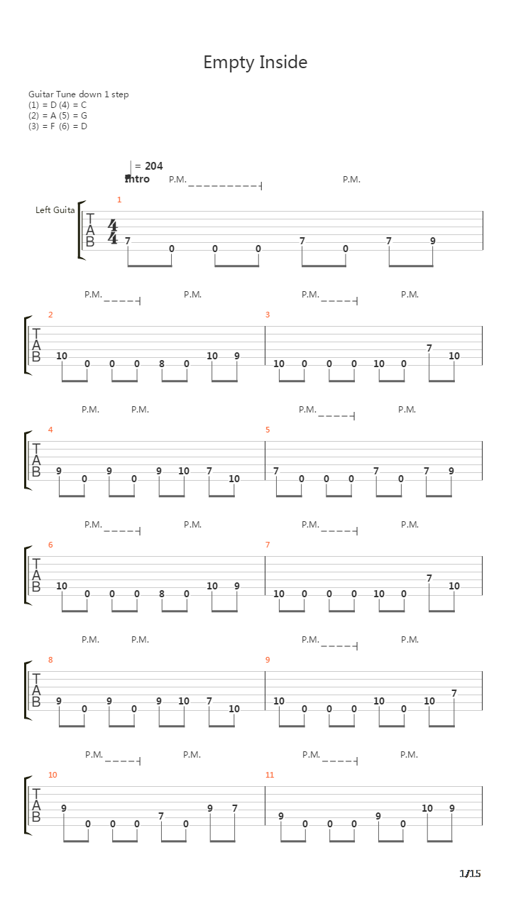 Empty Inside吉他谱