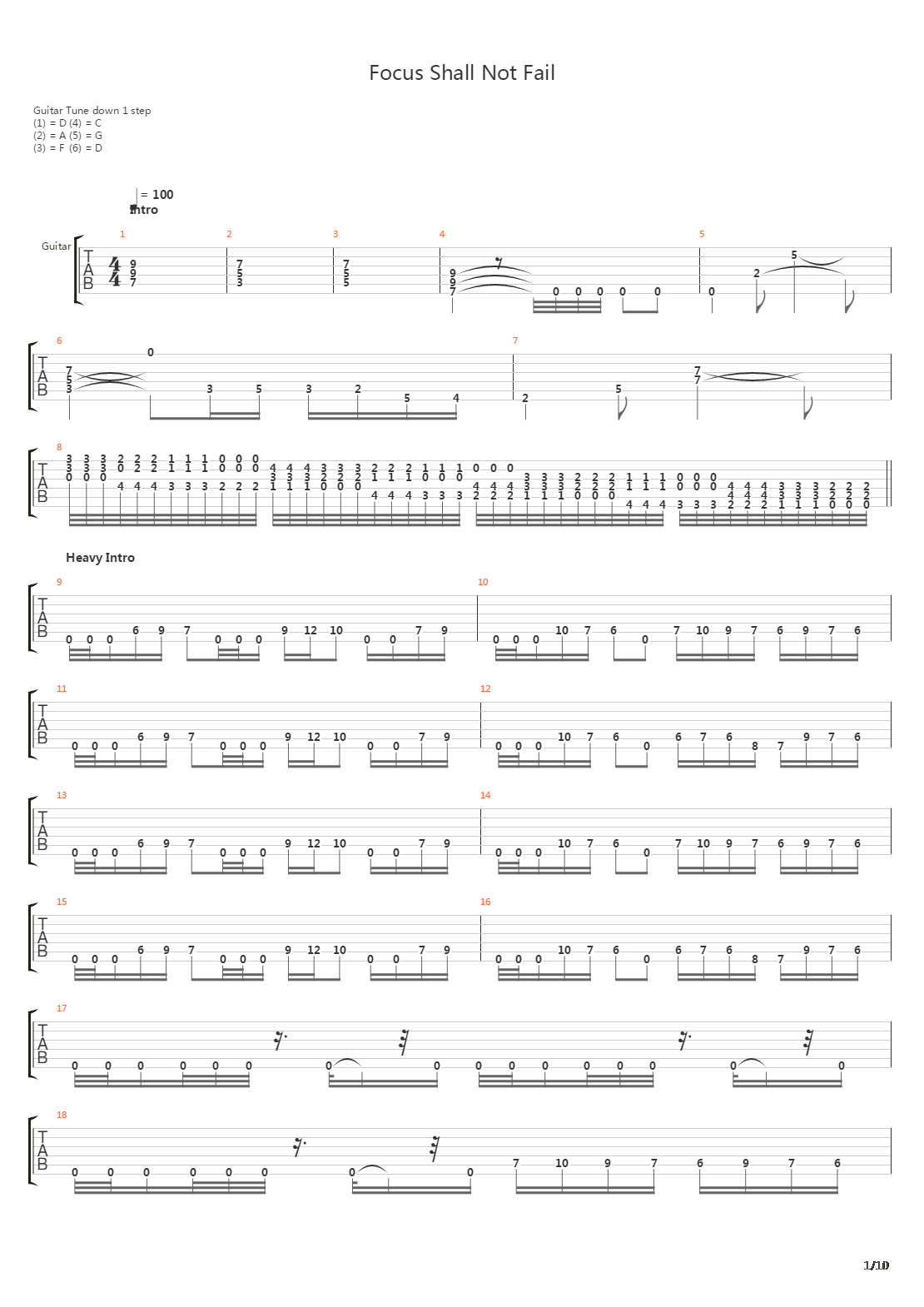 Focus Shall Not Fail吉他谱