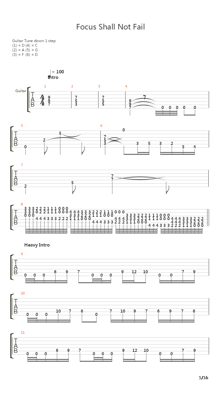 Focus Shall Not Fail吉他谱