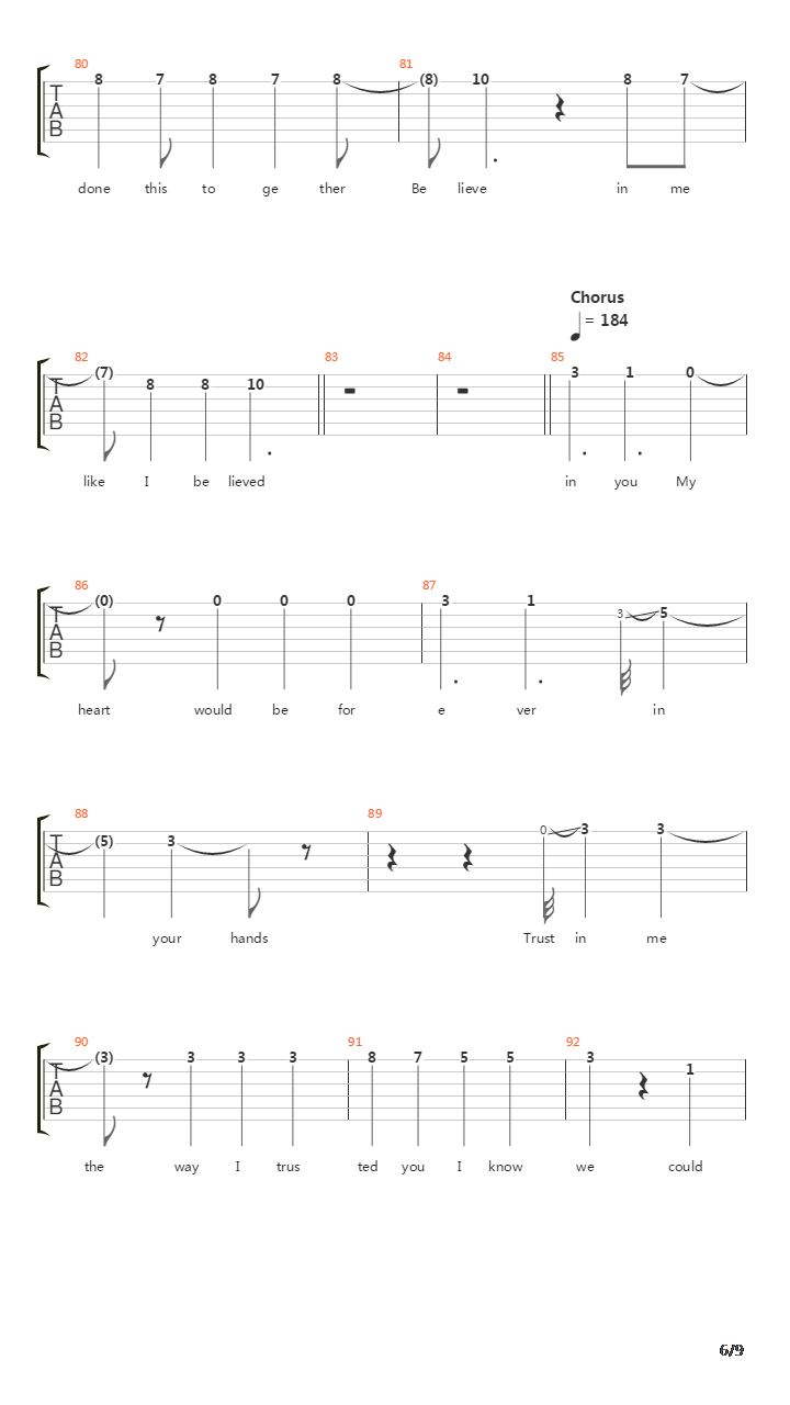 Forever In Your Hands吉他谱