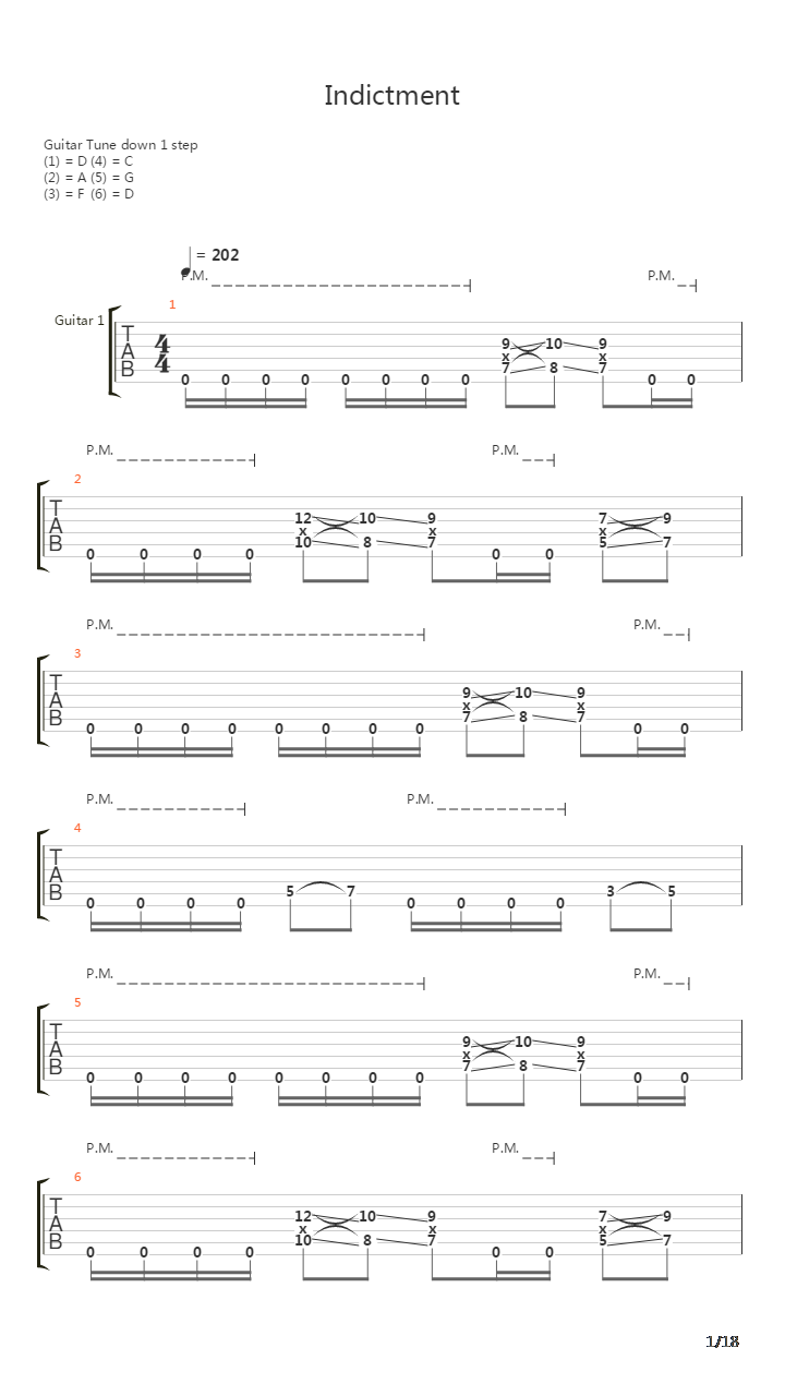 Indictment吉他谱