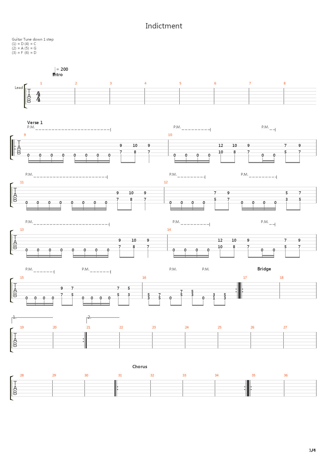 Indictment吉他谱