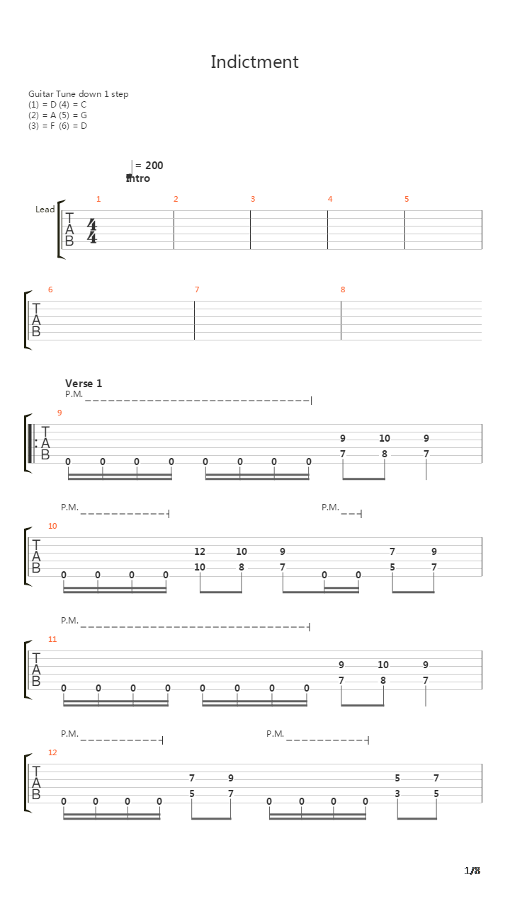 Indictment吉他谱