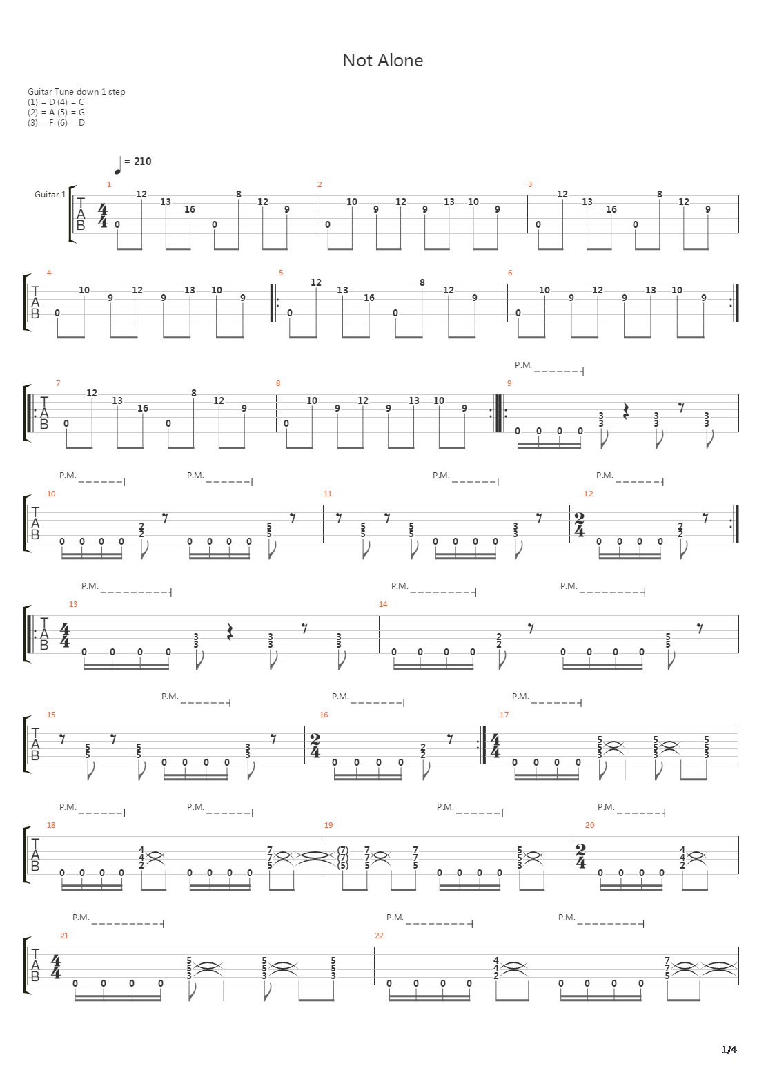 Not Alone吉他谱