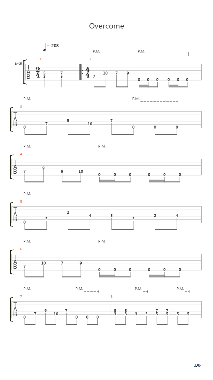 Overcome吉他谱