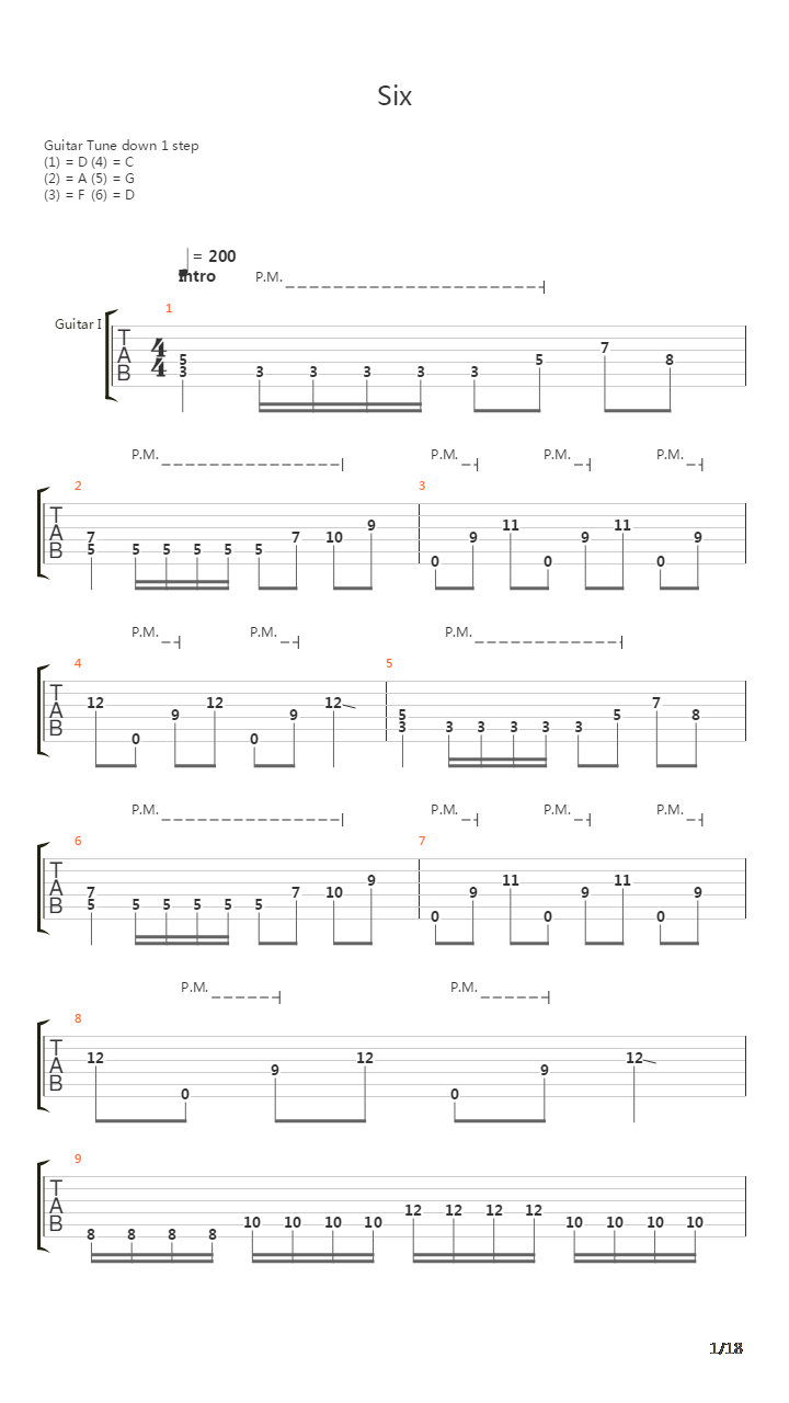 Six吉他谱