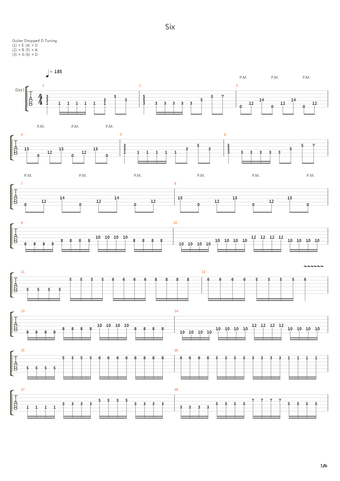 Six(10)吉他谱