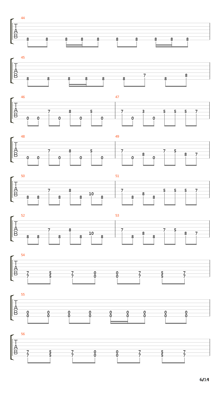 Six(10)吉他谱