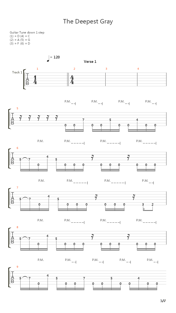 The Deepest Gray吉他谱