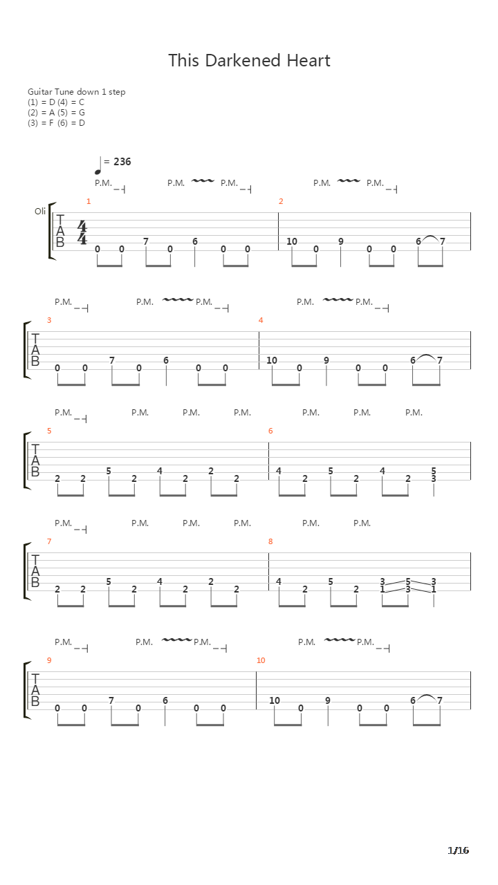 This Darkened Heart吉他谱