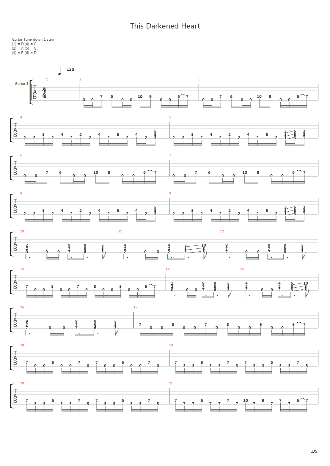 This Darkened Heart吉他谱